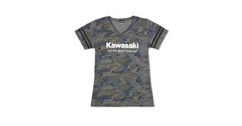 Women's Kawasaki Let the Good Times Roll® Vintage Camo Tee