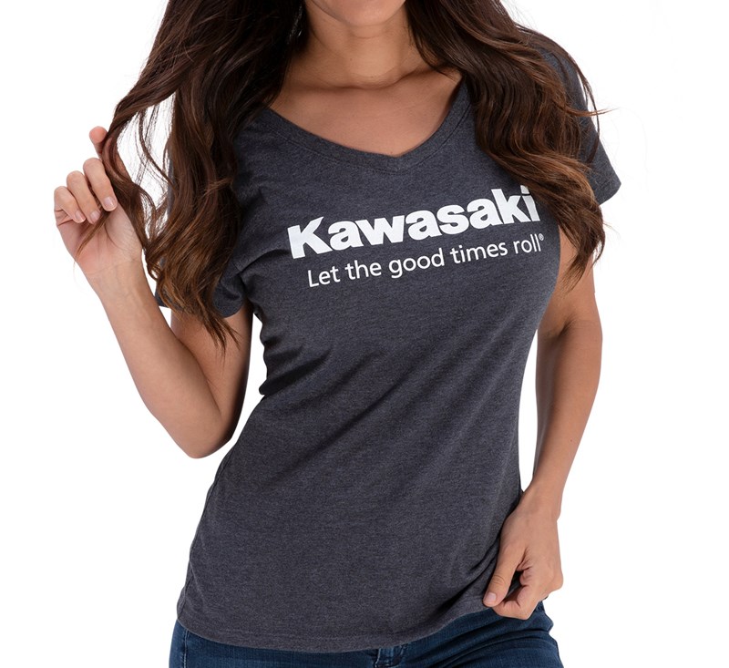 Women's Kawasaki Let the Good Times Roll® V-neck T-shirt detail photo 2