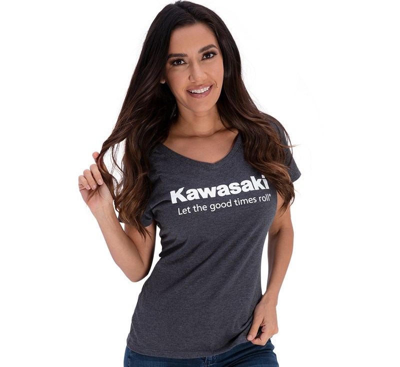 Women's Kawasaki Let the Good Times Roll® V-neck T-shirt detail photo 3