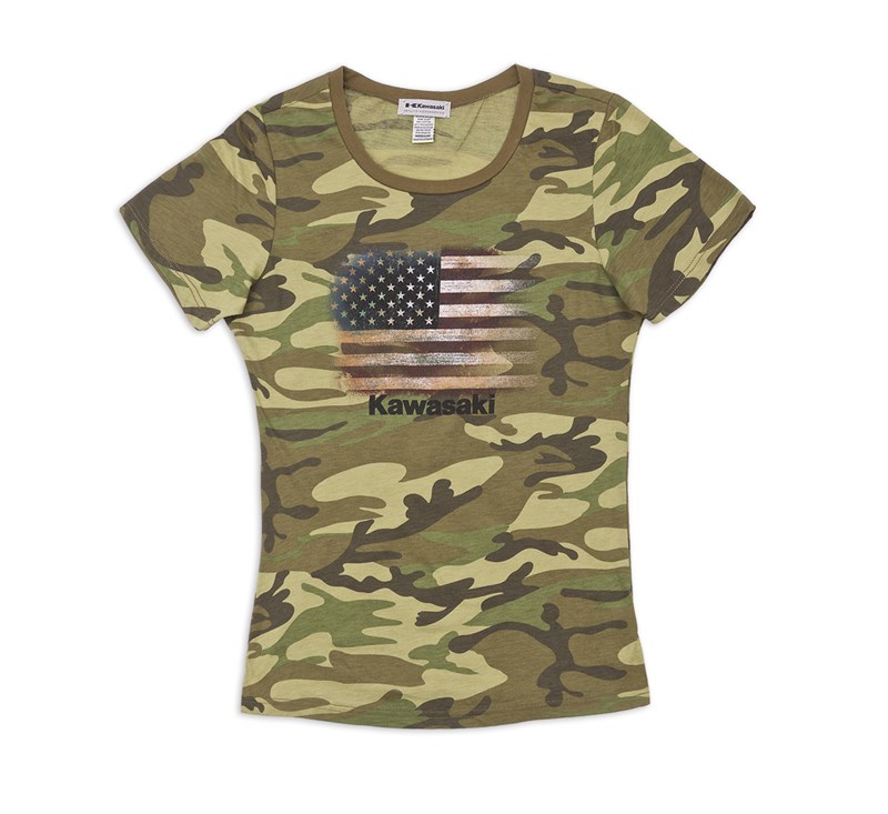 Women's Army Camo Flag Tee detail photo 3