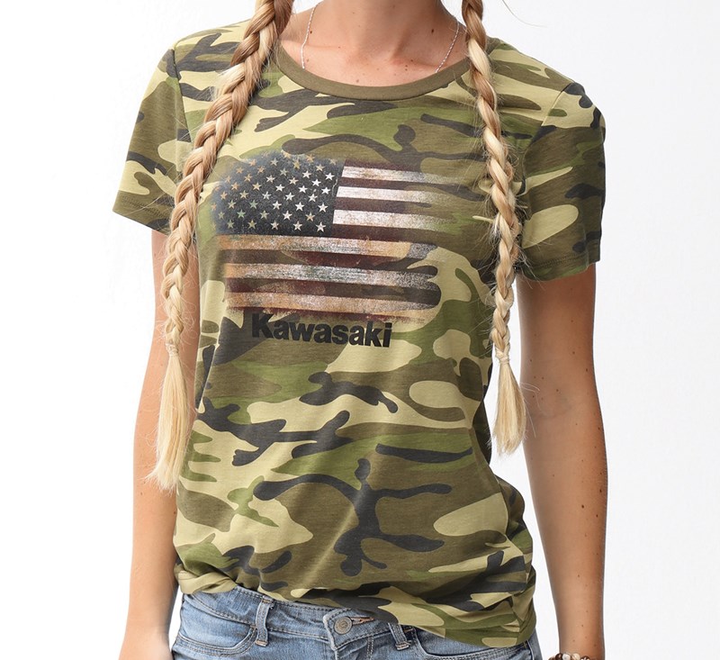 Women's Army Camo Flag Tee detail photo 1