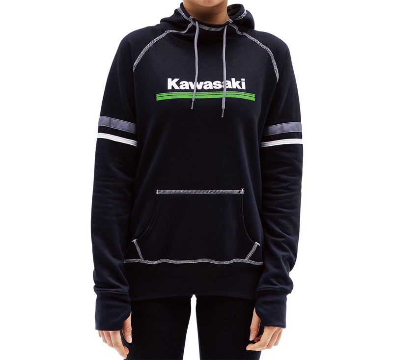 Traditionel hul videnskabsmand Women's Kawasaki 3 Green Lines Hooded Sweatshirt