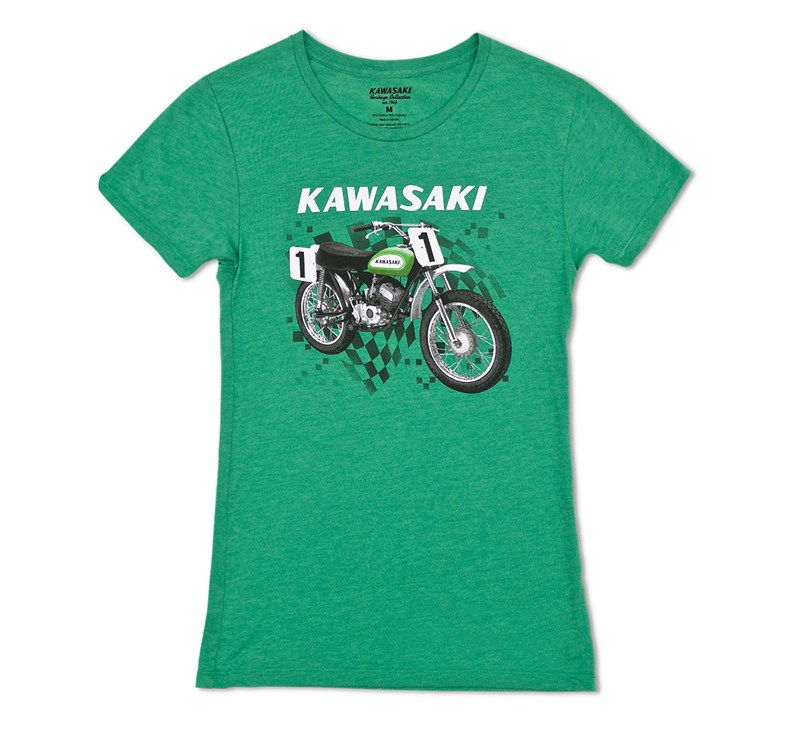 Women's Kawasaki Heritage Moto T-shirt detail photo 3