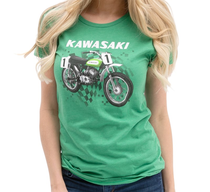 Women's Kawasaki Heritage Moto T-shirt detail photo 1