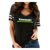 Women's Kawasaki 3 Green Lines V-Neck Athletic Tee photo thumbnail 1