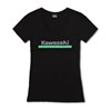 Women's Kawasaki 3 Green Lines Rhinestone V-Neck Tee photo thumbnail 3