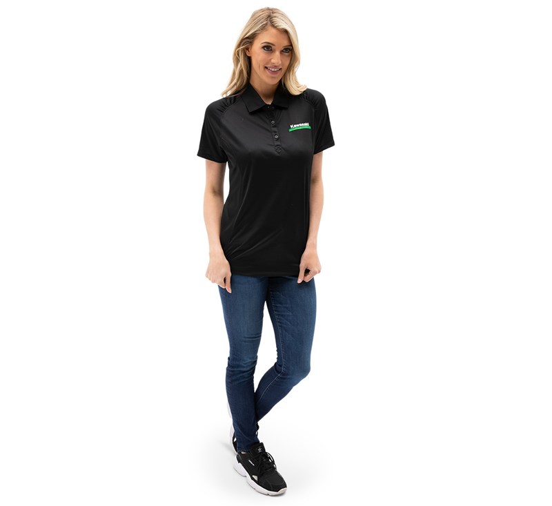 Women's Kawasaki 3 Green Lines DryTec Polo detail photo 2