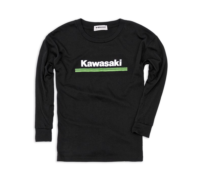 Youth Kawasaki 3 Green Lines Long Sleeve T-Shirt detail photo 1