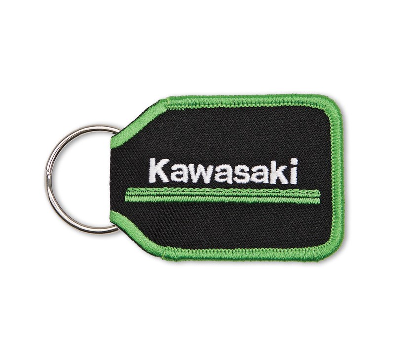 Kawasaki 3 Green Lines Woven Key Fob detail photo 1