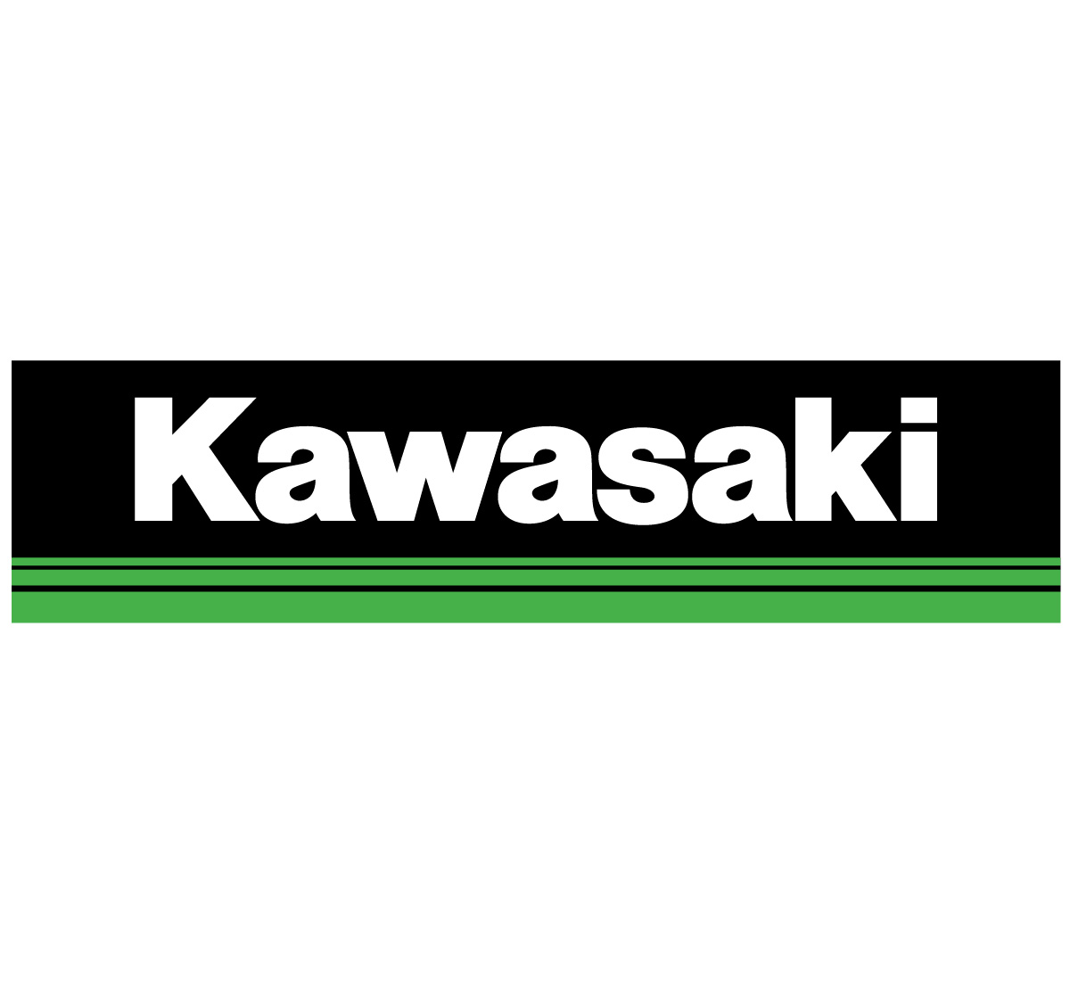 Kawasaki 3 Green Lines 48" Decal