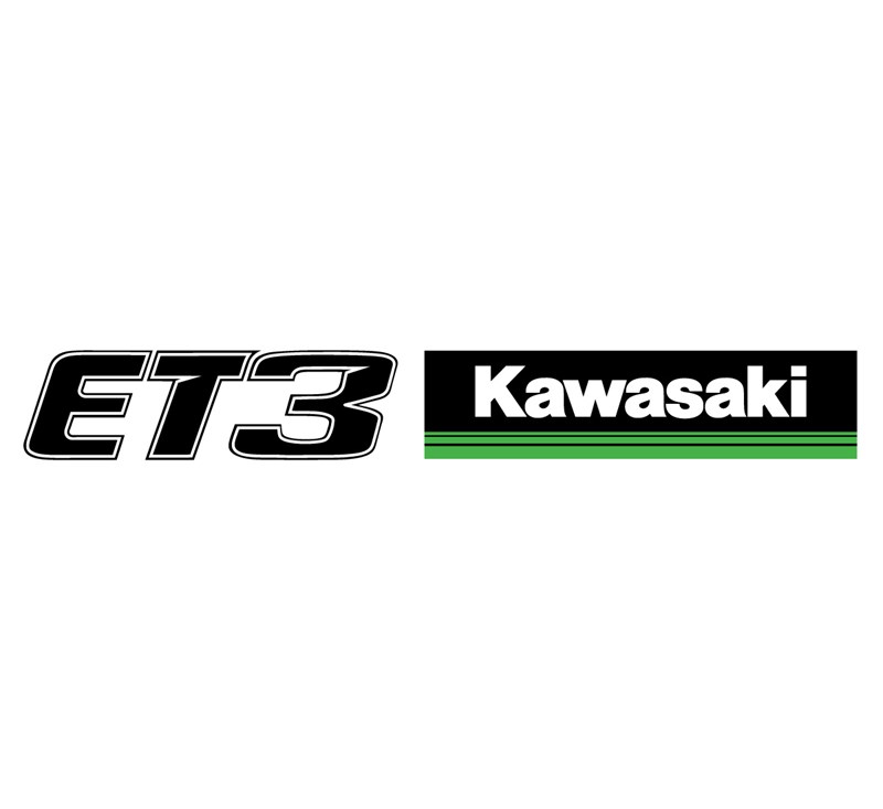 ET3 and Kawasaki 3 Green Lines Side By Side Logos, 12" Inch Decal detail photo 1