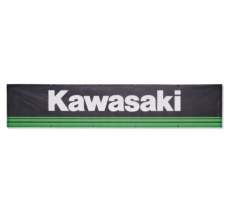 20' Kawasaki 3 Green Lines Mesh Banner detail photo 1