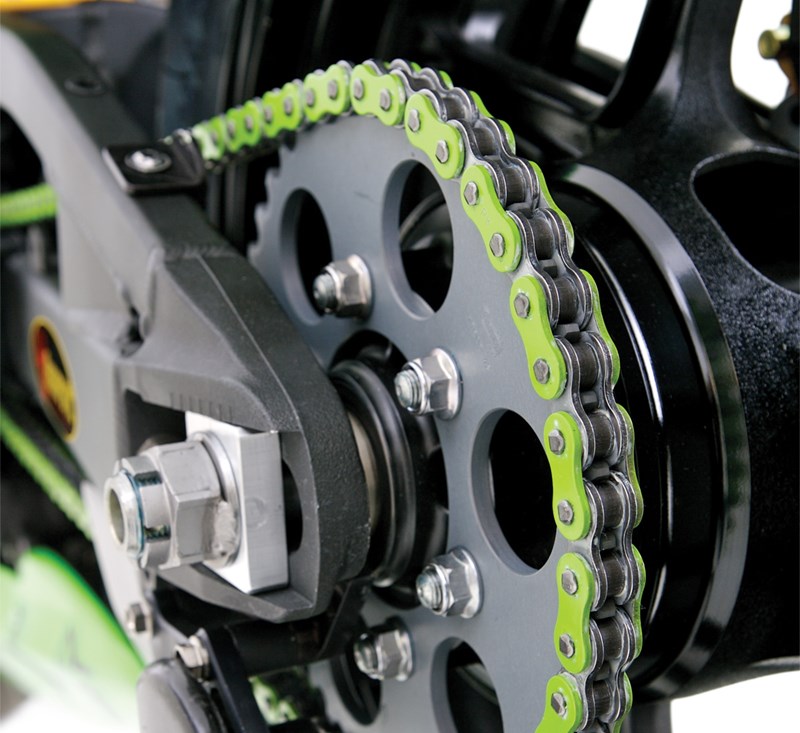 RK MXZ Green Racing Chain detail photo 1