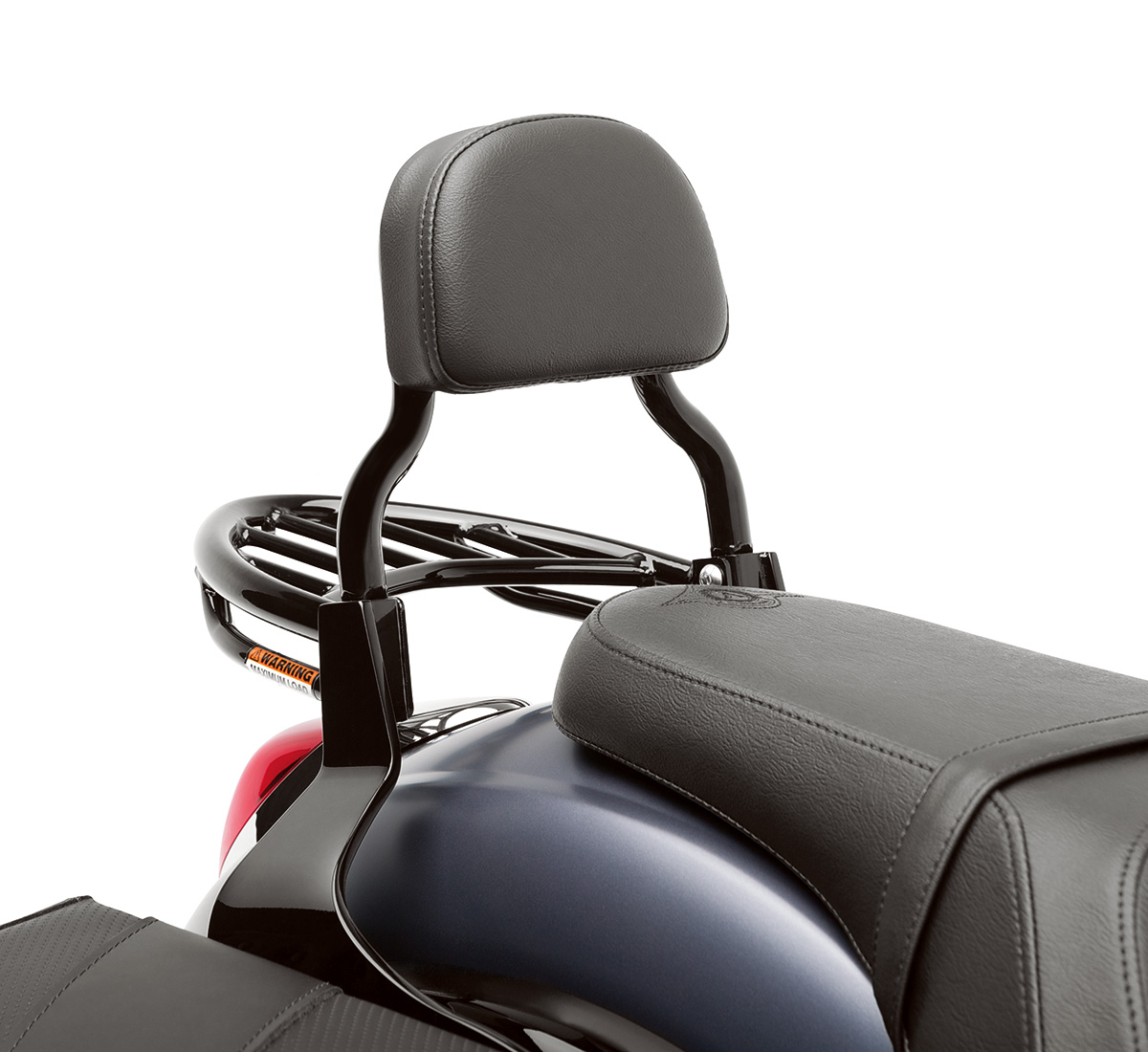MotorFansClub Sissy Bar Backrest Luggage Rear Rack Passenger Back Seat Cushion For Compatible With Kawasaki Vulcan 900 VN900 1996-2018 Black 