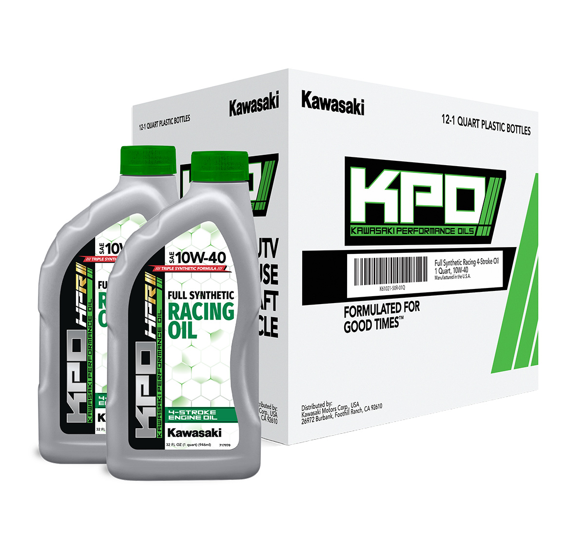 KPO Full Synthetic 4-Stroke Engine Racing Oil, Quart, 10W-40