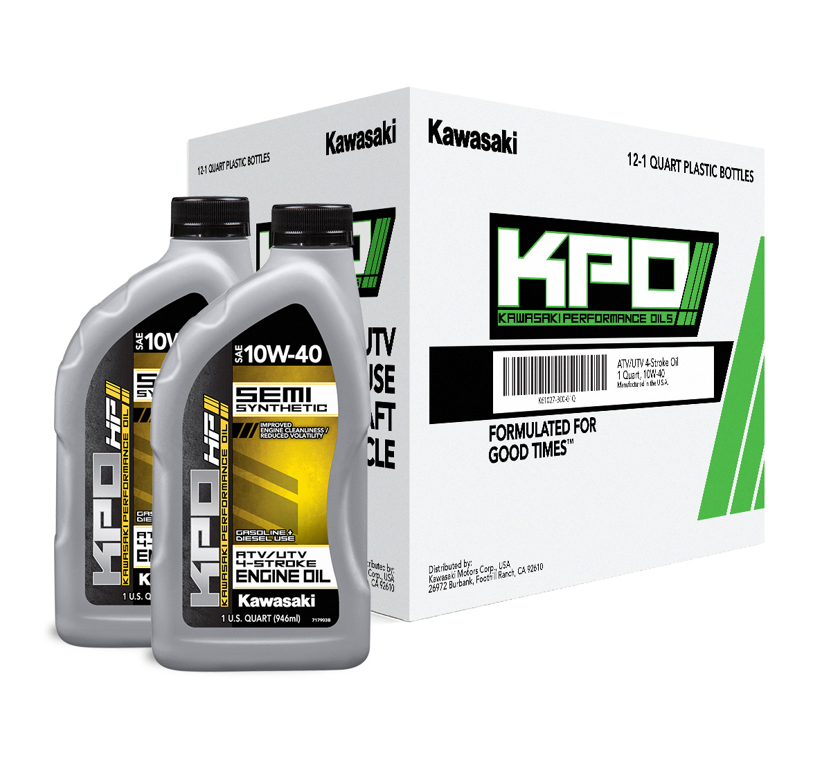 KPO UTV & ATV Semi-Synthetic 4-Stroke Engine Oil, Quart, 10W-40