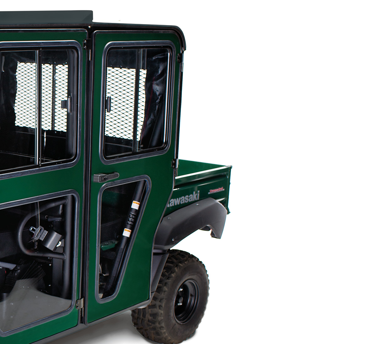 MULE™ 4010 Trans4x4® Soft Door Set, Rear, Super Black | Kawasaki