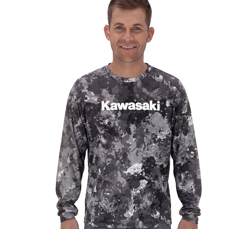 Kawasaki Midnight Long Sleeve Camo T-Shirt detail photo 3