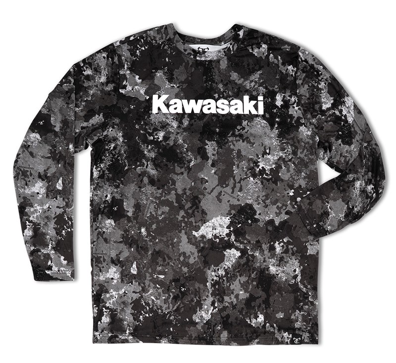 Kawasaki Midnight Long Sleeve Camo T-Shirt detail photo 1