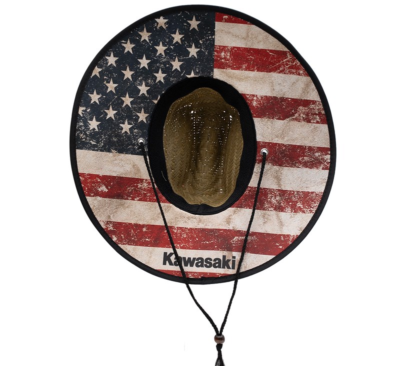 Kawasaki American Flag Straw Hat detail photo 2